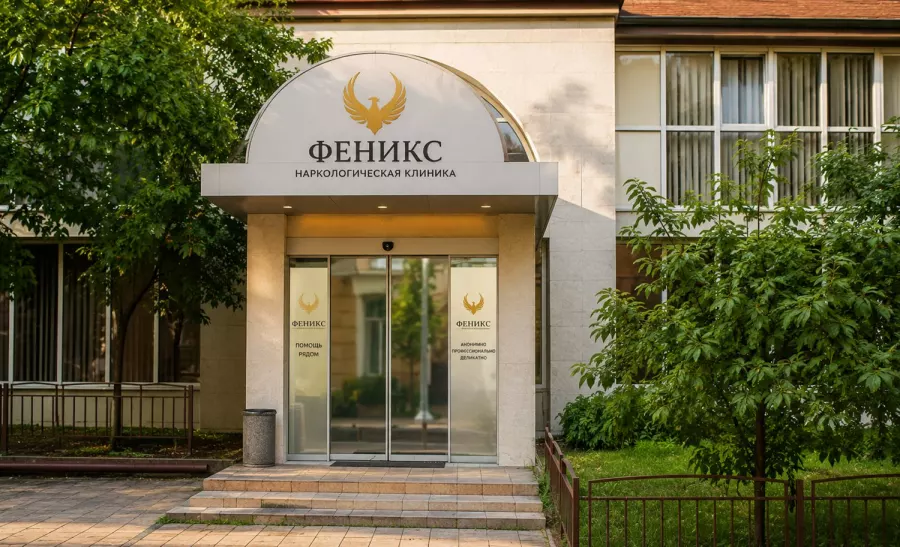 Вход в наркологическую клинику «Феникс» в Белозерске